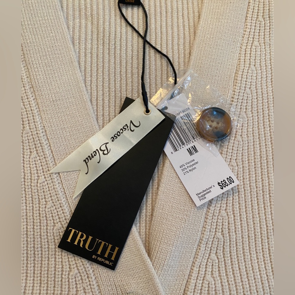 Truth by Republic Ribbed Button Front Cardigan - Picture 4 of 5